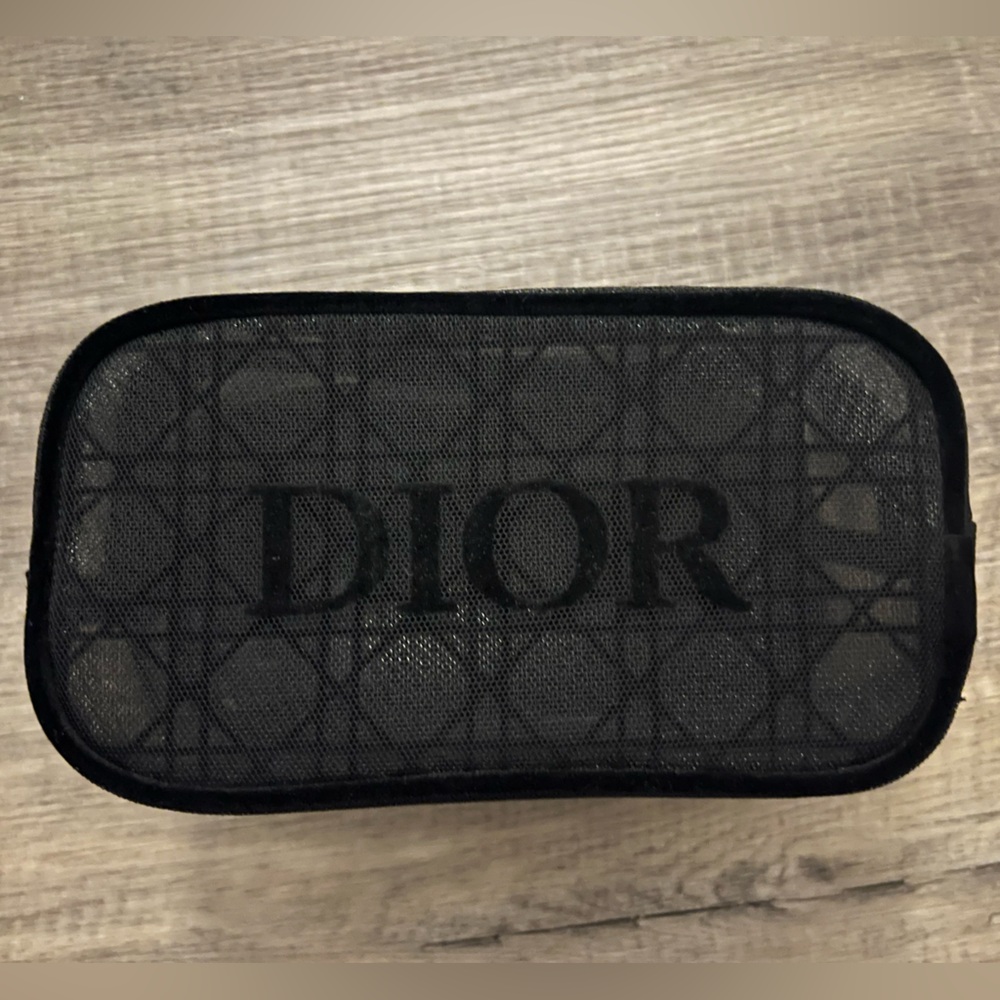 Authentic Dior Beauty Black Mesh Makeup Cosmetic Bag / pouch - Picture 5 of 6